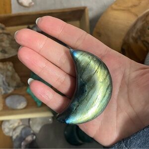 Labradorite  Crescent Moon Stone Crystal